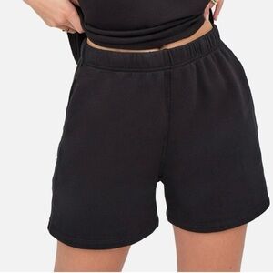 MATE The Label Sweat Short Black Cotton Minimalist Comfort Loungewear Small